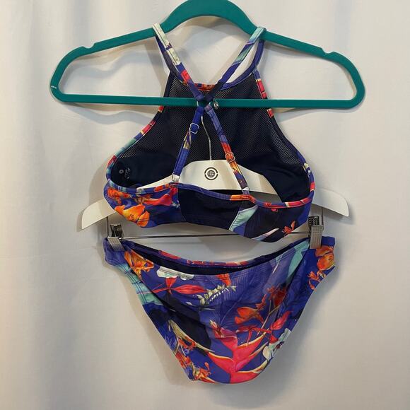 Athleta Swimsuit Lucia Mesh Floral Print Bikini Empire Top Racerback Small - Picture 10 of 10